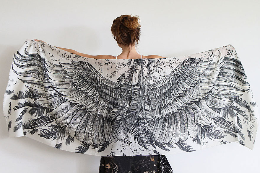 bird-scarves-wings-feather-fashion-design-shovava-9 bird-scarves-wings-feather-fashion-design-shovava-9