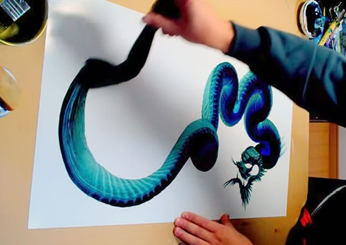 Stunning Dragon Paintings Based On A Single Brushstroke