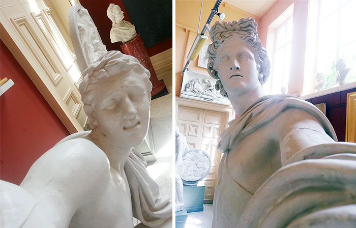 Guy Makes Statues Take Selfies By Cleverly Positioning His Camera