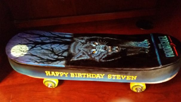 Hand Painted Skateboard Cake