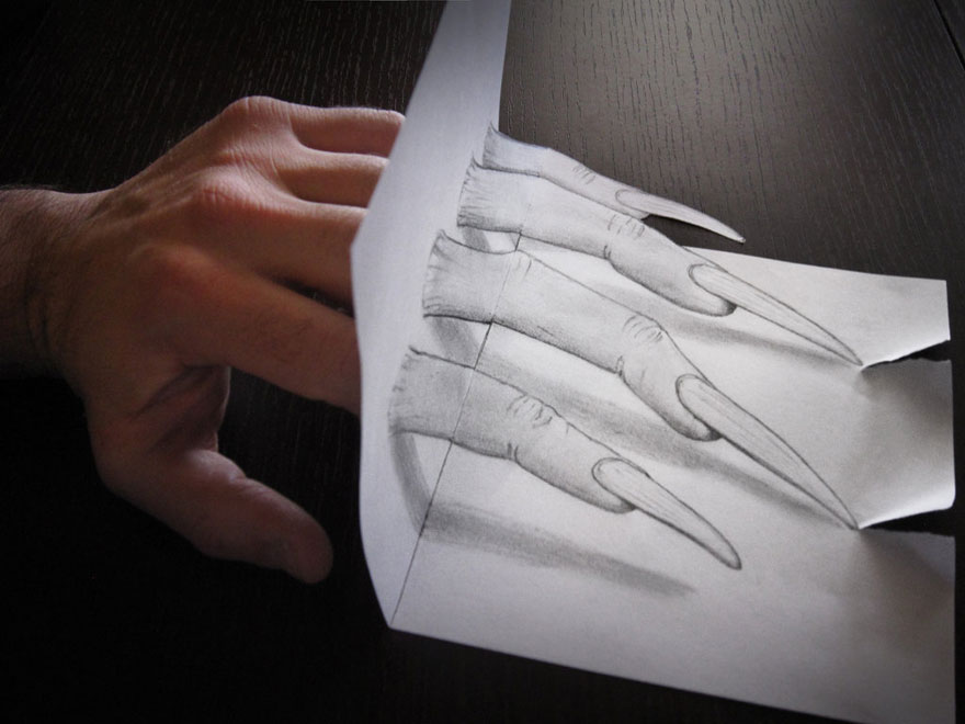 3D drawing of fingers with nails