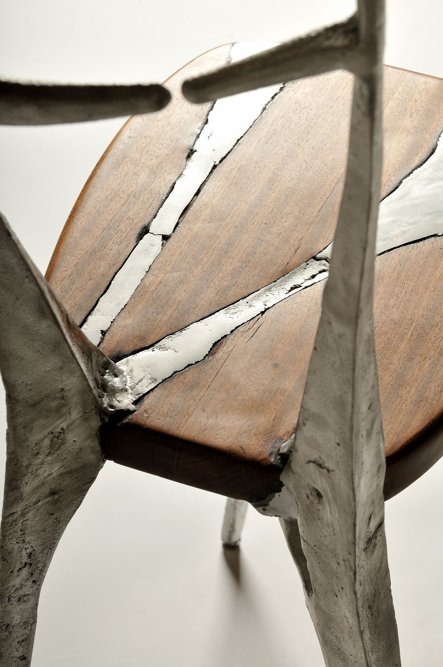 I Make Unique Furniture By Pouring Cast Aluminum Onto Wood I Make Unique Furniture By Pouring Cast Aluminum Onto Wood