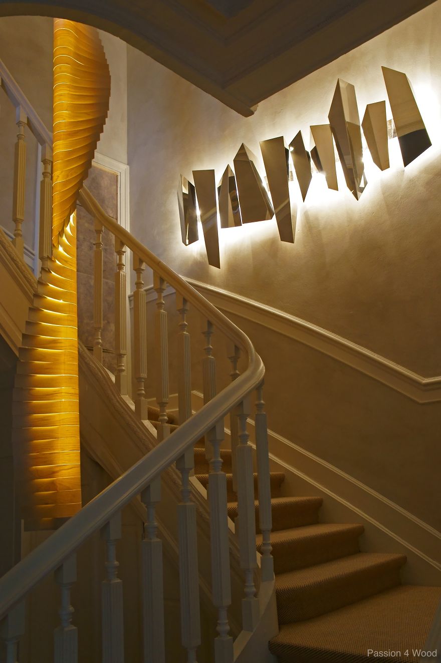 Helix Light In Maple Wood