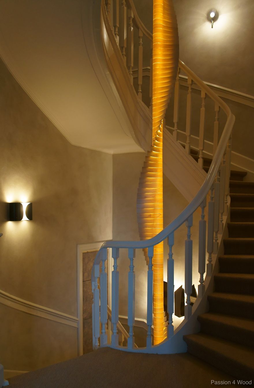 Helix Light In Maple Wood