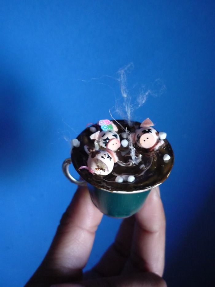 Miniature Stories On A Coffee Capsule