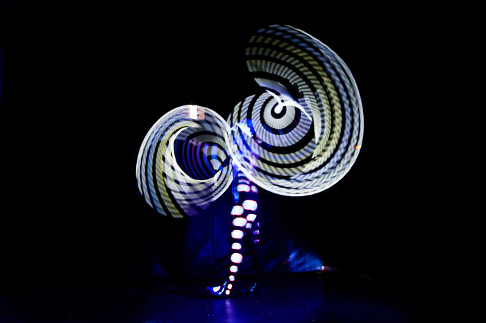 Mesmerizing Light Trails Of A Hula-Hoop