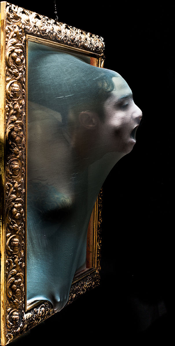 Photographic Portraits Behind The Canvas By Luca Pierro