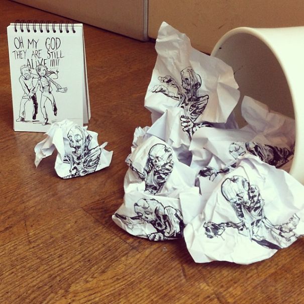 Illustrator Creates Doodles That Interact With Their Surroundings Illustrator Creates Doodles That Interact With Their Surroundings