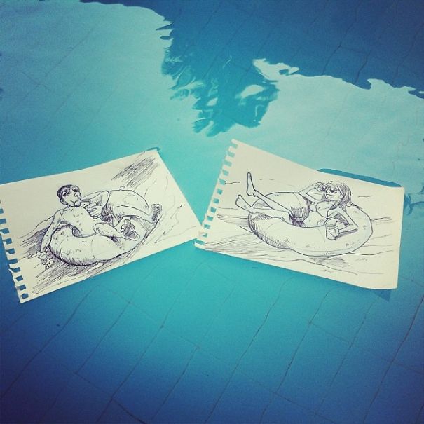 Illustrator Creates Doodles That Interact With Their Surroundings Illustrator Creates Doodles That Interact With Their Surroundings