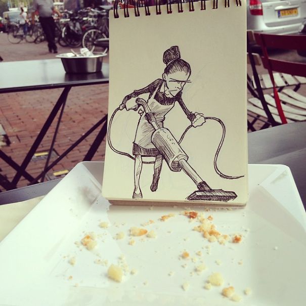 Illustrator Creates Doodles That Interact With Their Surroundings Illustrator Creates Doodles That Interact With Their Surroundings