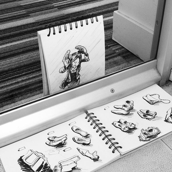 Illustrator Creates Doodles That Interact With Their Surroundings Illustrator Creates Doodles That Interact With Their Surroundings