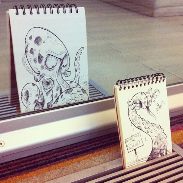 Illustrator Creates Doodles That Interact With Their Surroundings Illustrator Creates Doodles That Interact With Their Surroundings