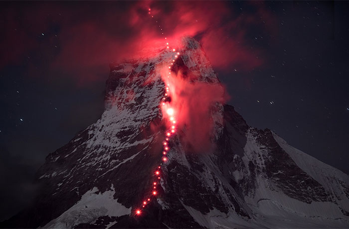 Hundreds Of Mountaineers Climb The Alps For Epic Photoshoot