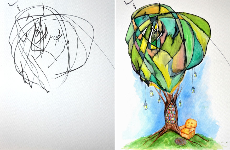 artist-turns-childrens-drawings-into-paintings-2 artist-turns-childrens-drawings-into-paintings-2