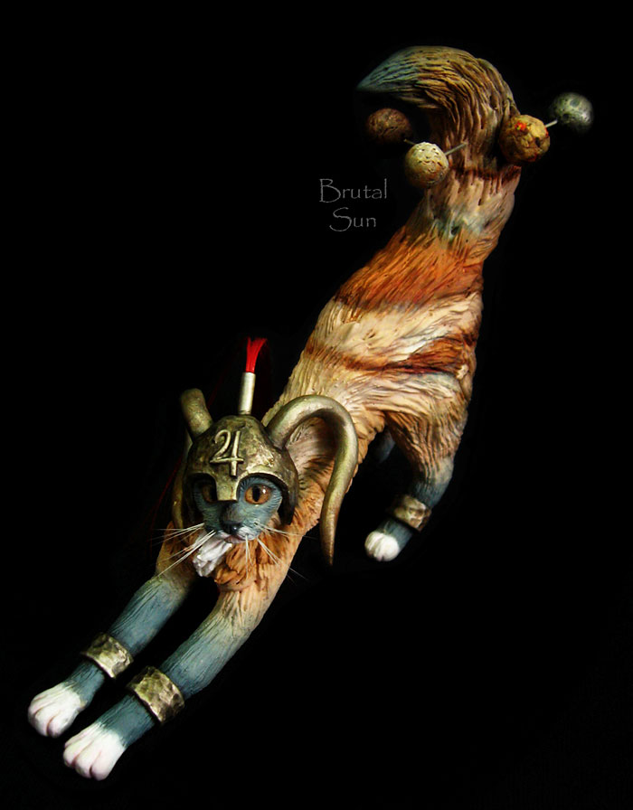 cat-figurines-polymer-clay-brutal-sun-9 cat-figurines-polymer-clay-brutal-sun-9