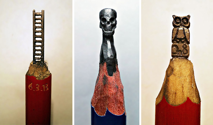 Tiny Sculptures Carved Into The Tip Of A Pencil By Recep Alcamli