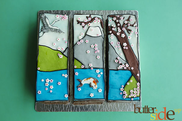 Inspired By Japanese Painting - Cake