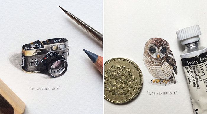 365 Postcards For Ants: Illustrator Creates One Mini Painting Per Day For A Year