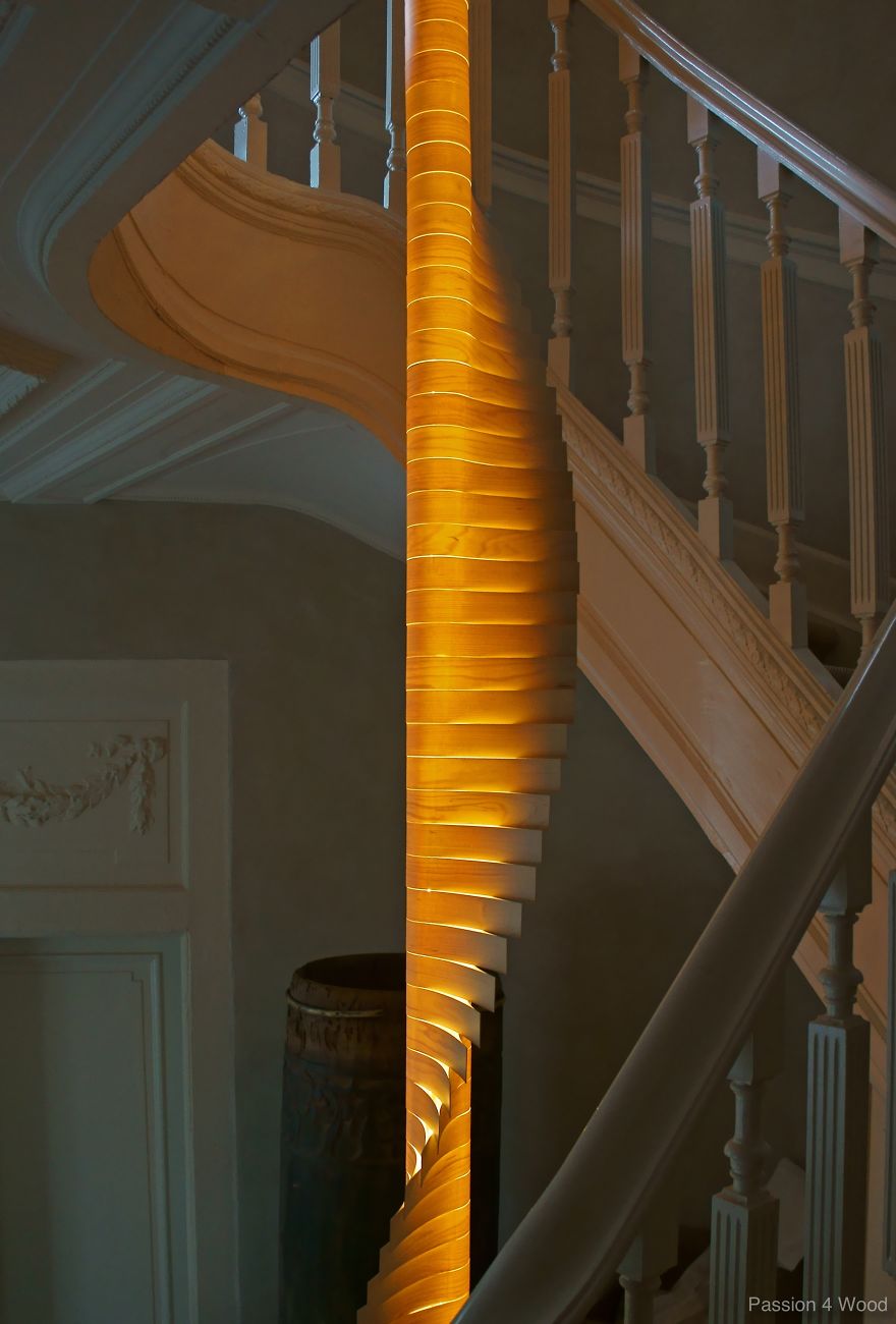 Helix Light In Maple Wood