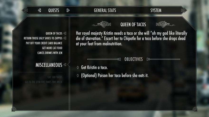 Everyday Life Reimagined As A Video Game