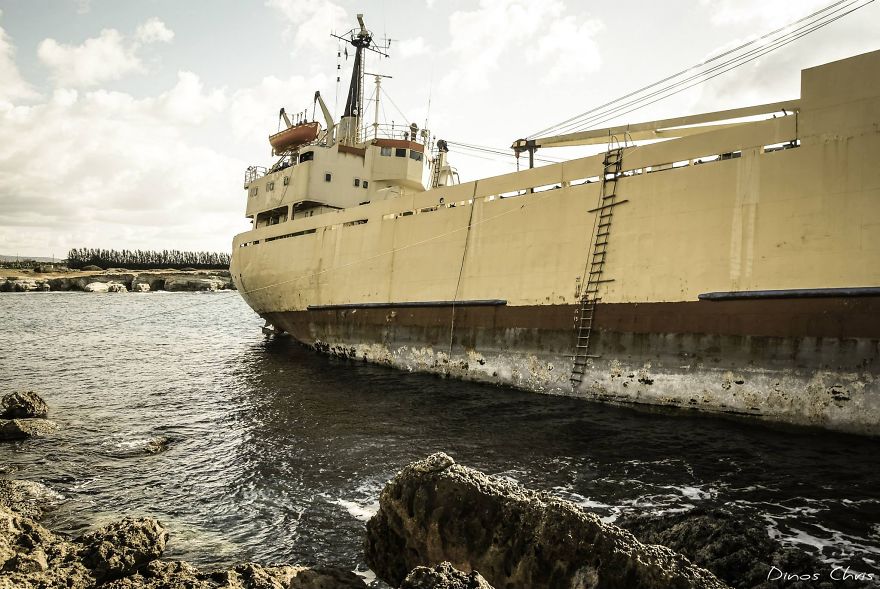 A Stranded Ship In Paphos, Cyprus