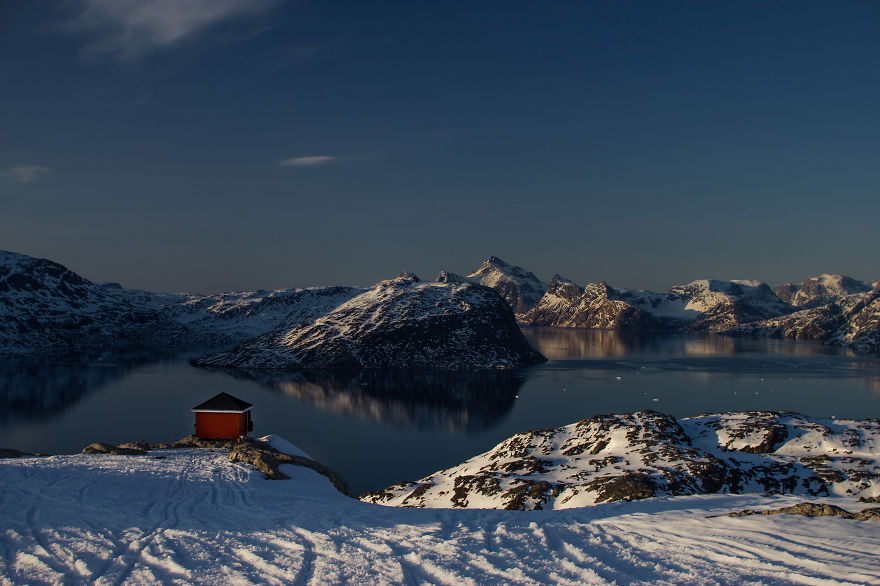 Shelter Overlooking Nuup Kangerlua (godthåb Fjord) Near Nuuk, Greenland