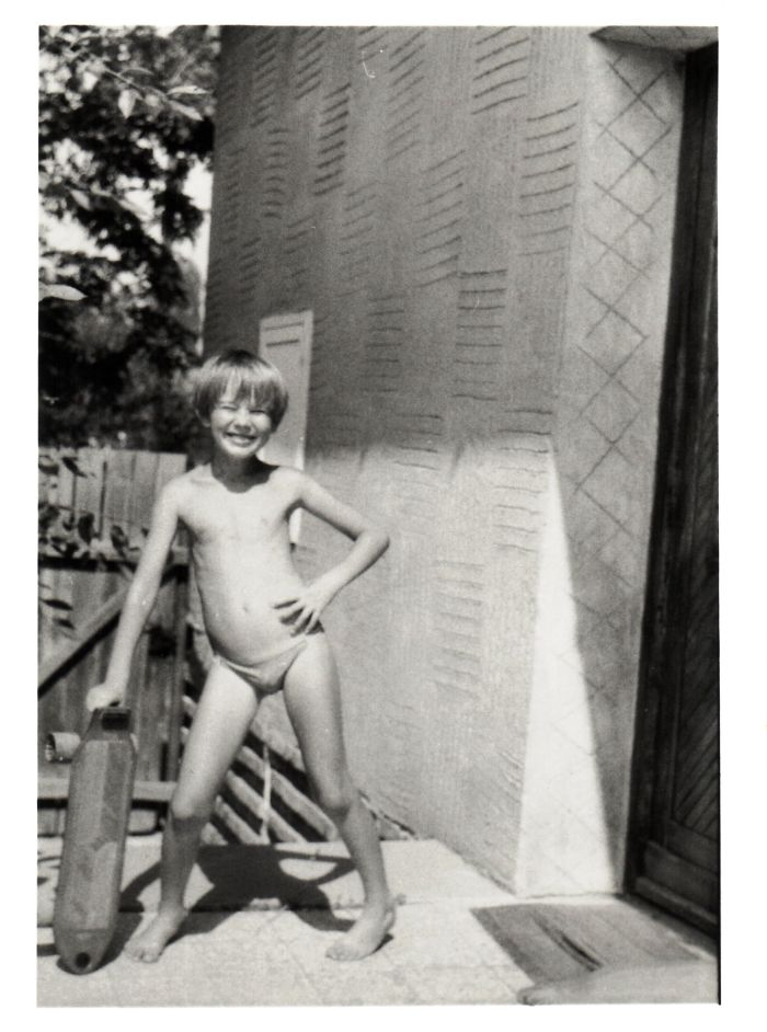 My Brother With His Beloved Skateboard, Inherited From Me. :)
