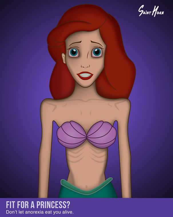 Disney Characters Reimagined As Victims Of Anorexia