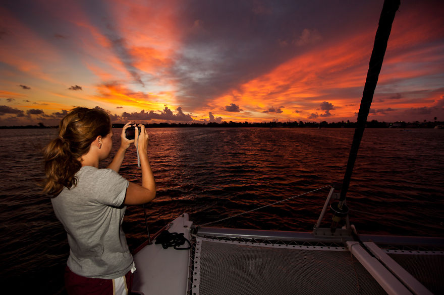 Sunrise Off The Coast Of Belize.