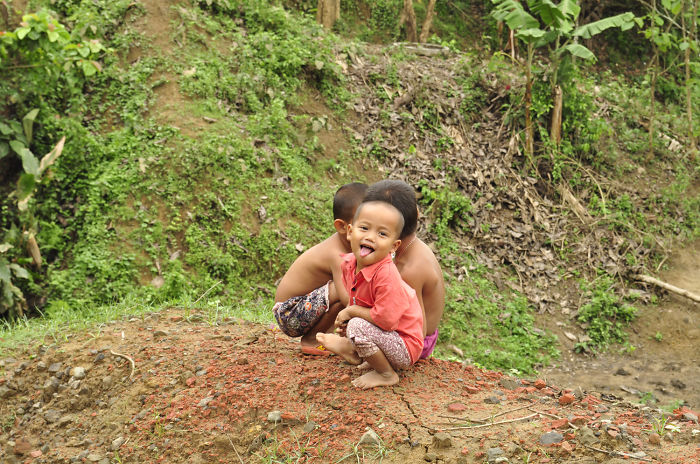 Naughty Kids Mocking To Tourist At The Hill Trek Area Bandarban, Bangladesh