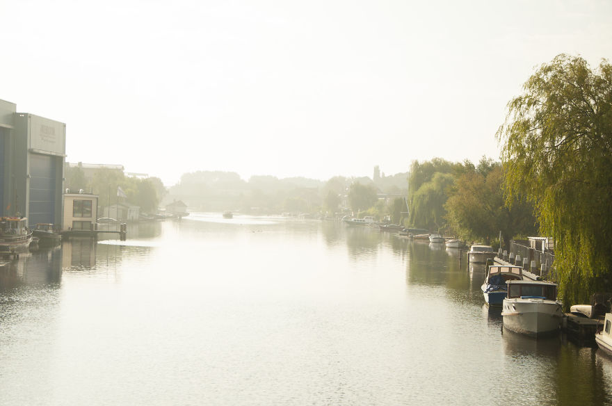 Canal In Leiden, Holland