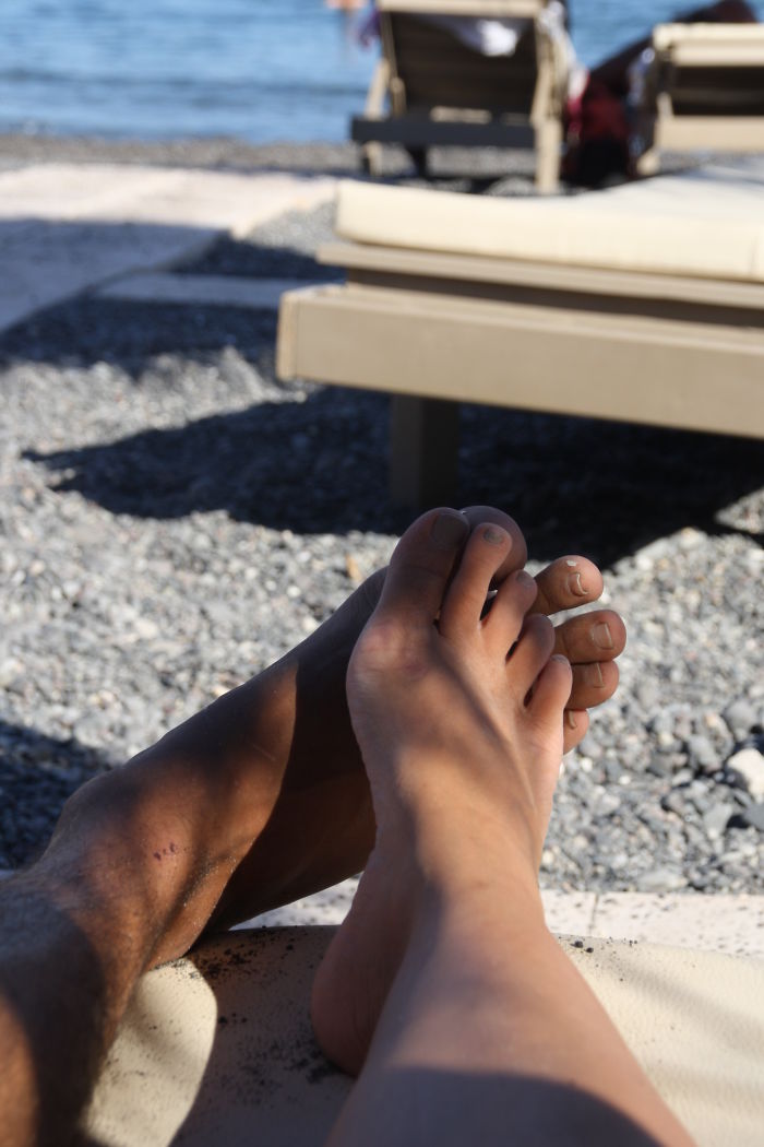 Foot-hug! Santorini Island,greece