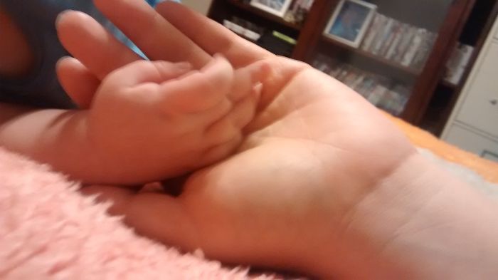 Camo And Momma's Hand