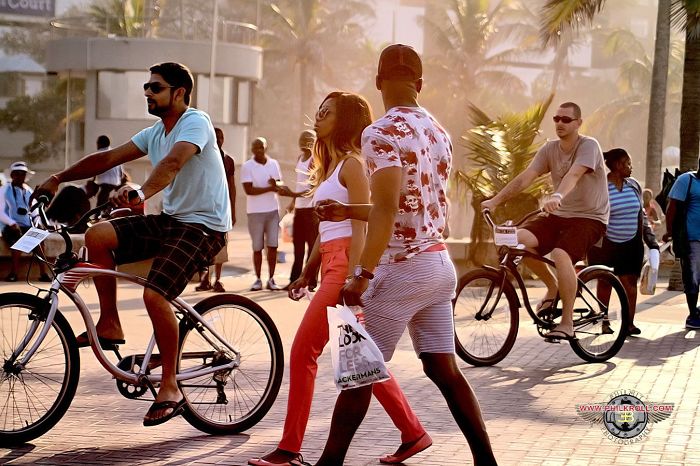 Watching People Traffic Durban Beach Front South Africa