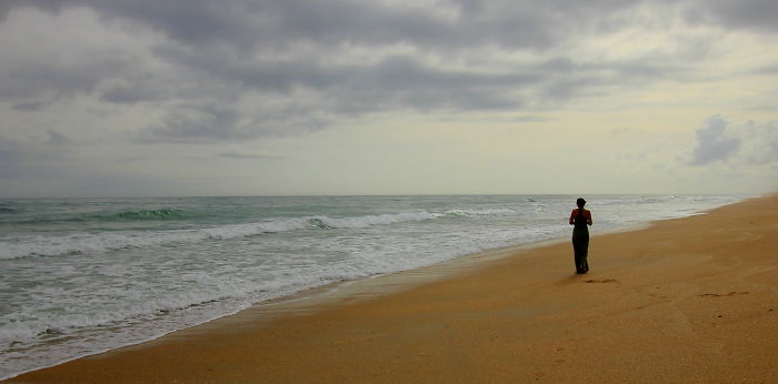 Winter Ocean In New Smyrna Beach, Fl, Usa