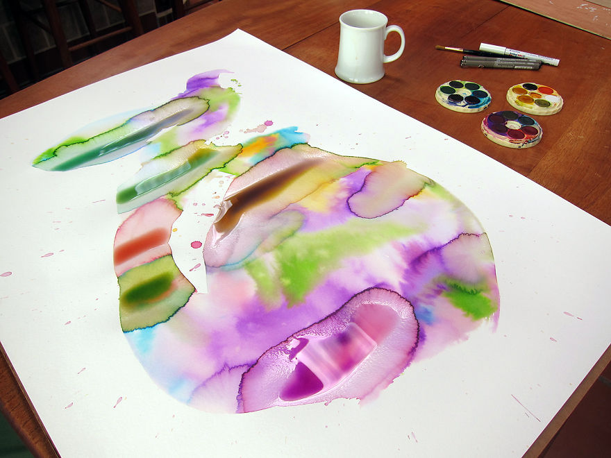 Imagino: I Turn Watercolor Splashes Into Cute Characters