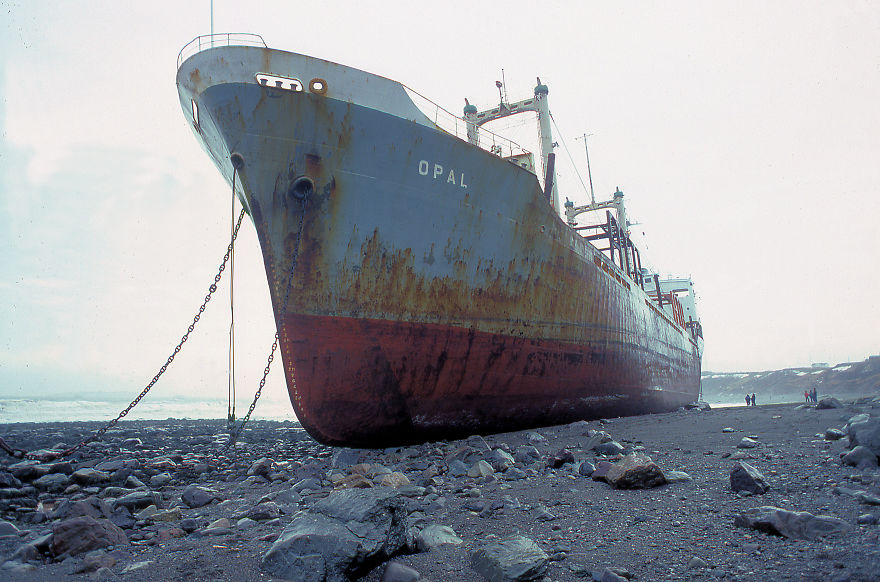 M.v. Opal Aground Saint John, N.b., Canada February 1981 Photo By Bob Boudreau