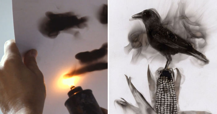 Fire Paintings: Artist Draws With Flames And Soot
