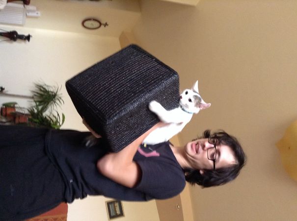 He Just Wouldn't Let Go, He Paws The Box Now.