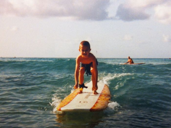 Surfing In Hawaii, Age 6!