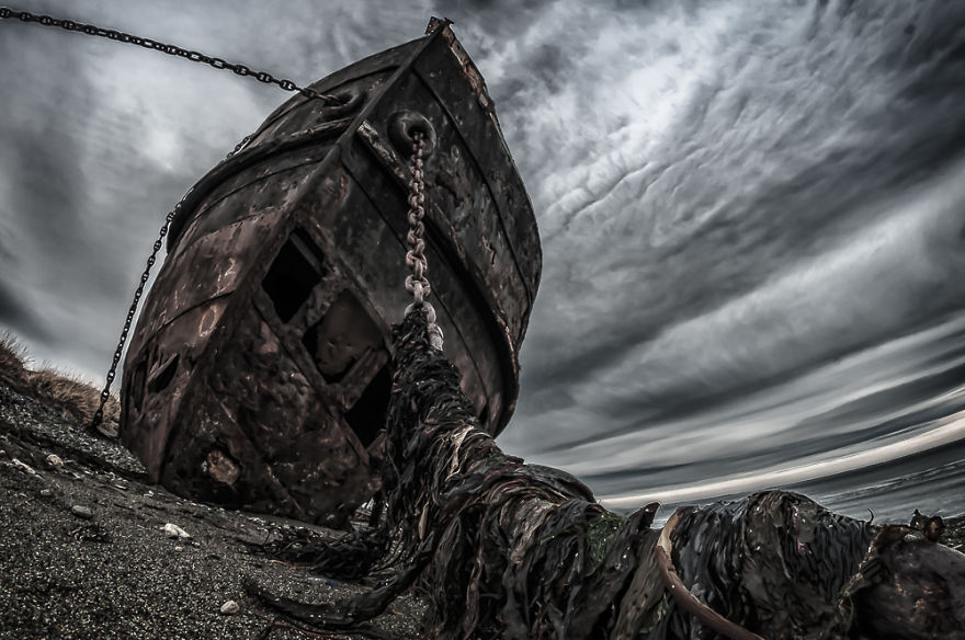 Vapor Amadeo, Aground In The Strait Of Magellan, Chilean Coast