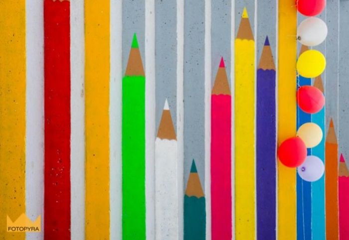 Crayon Stairs To Bank Of Warta River In Poznań, Poland