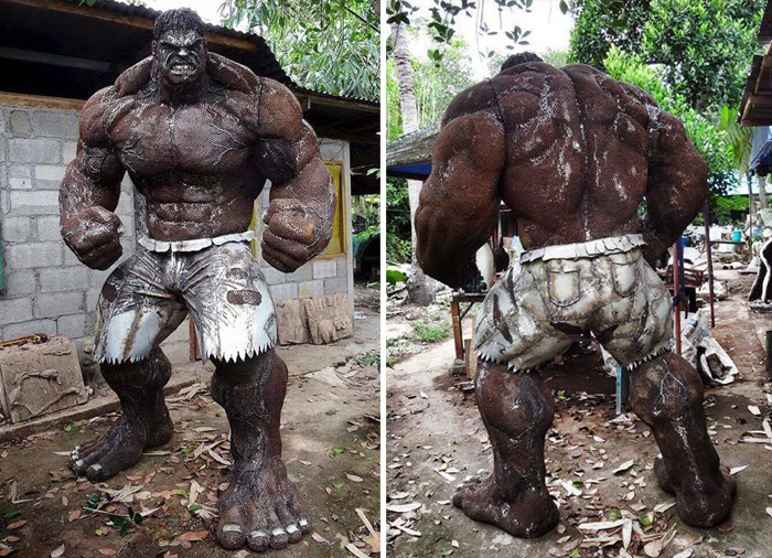 Stunning Scrap Metal Sculptures Of The Hulk And Other Famous Movie Characters