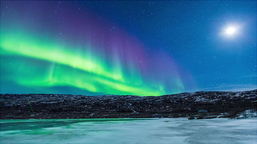 Epic Aurora Borealis Over Greenland And Iceland