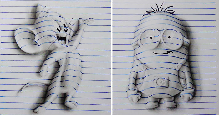 15-Year-Old Artist Creates Awesome 3D Notebook Drawings