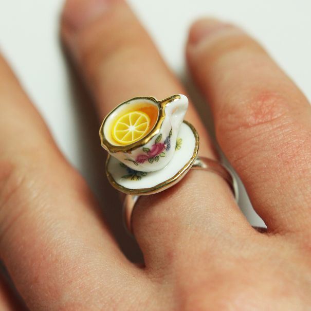 Flowellery's Original Tea Cup Ring. Www.flowellery.com