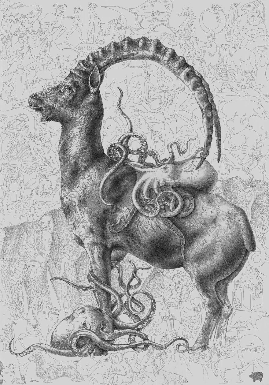 Illustration Made Of Hundreds Of Illustrations