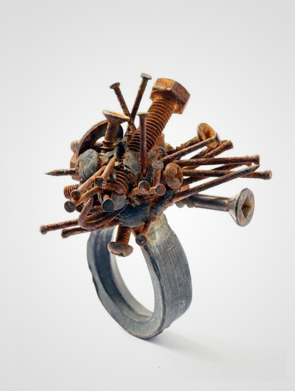 Screw Sculpture Ring