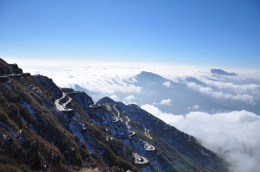 East Sikkim Silk Route, Indian Himalayas Overlooking Tukla Valley & Clouds