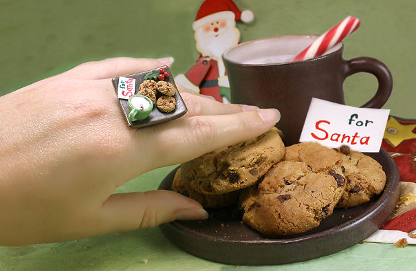 "milk & Cookies For Santa" Ring ~ Handmade By Hugskissesmini